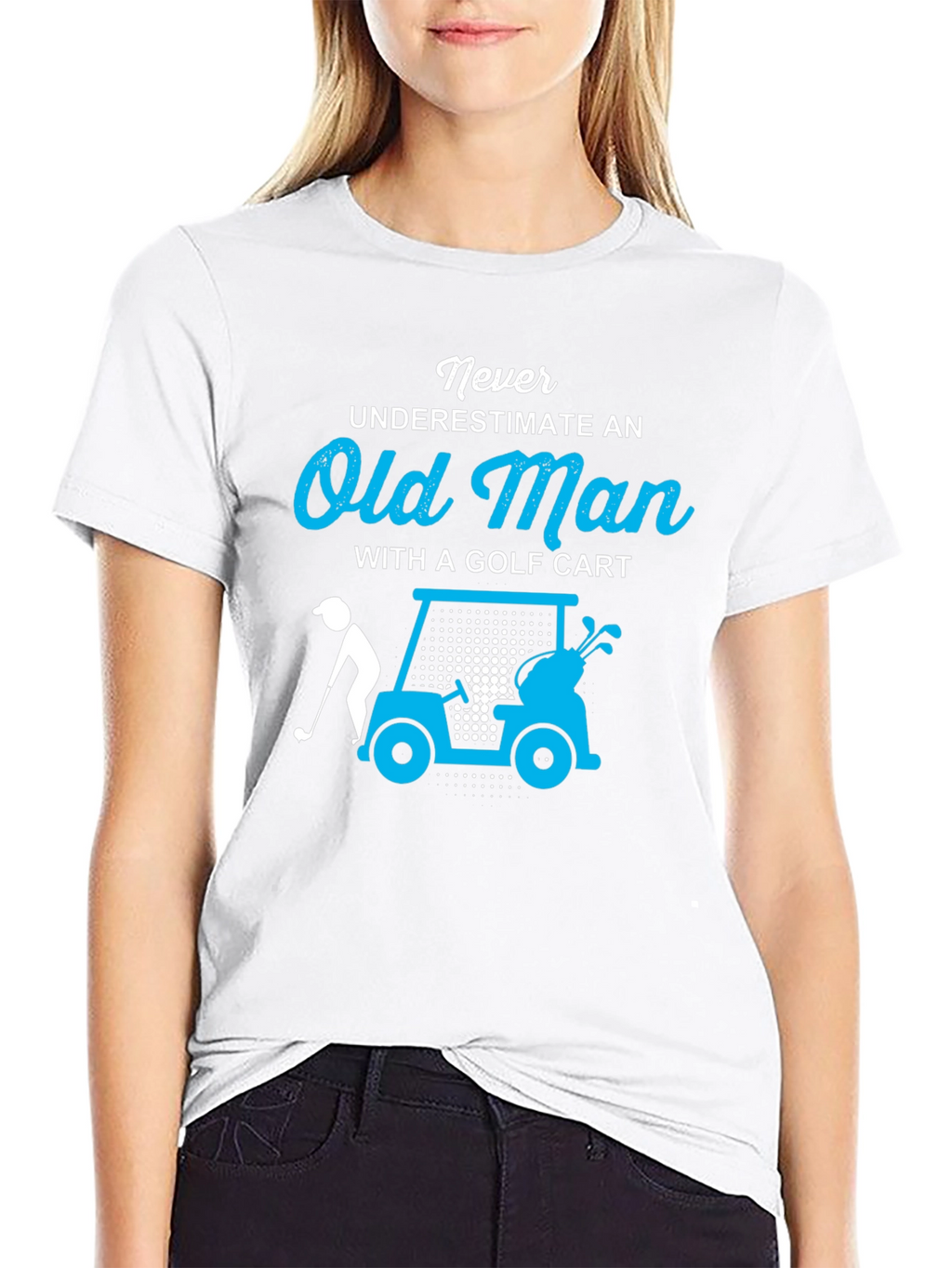 Never Underestimate Old Man Golf Cart T-Shirt