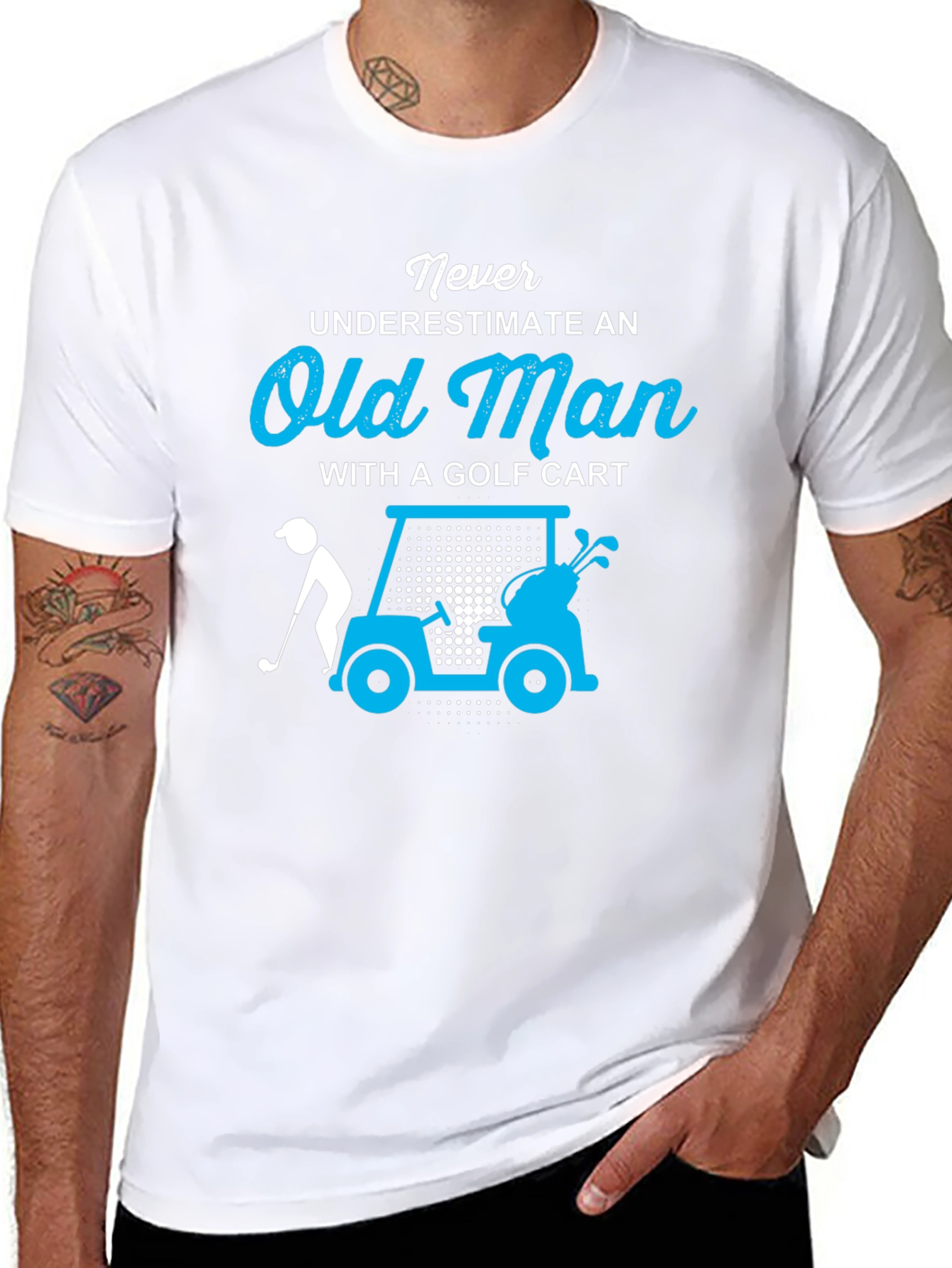 Never Underestimate Old Man Golf Cart T-Shirt