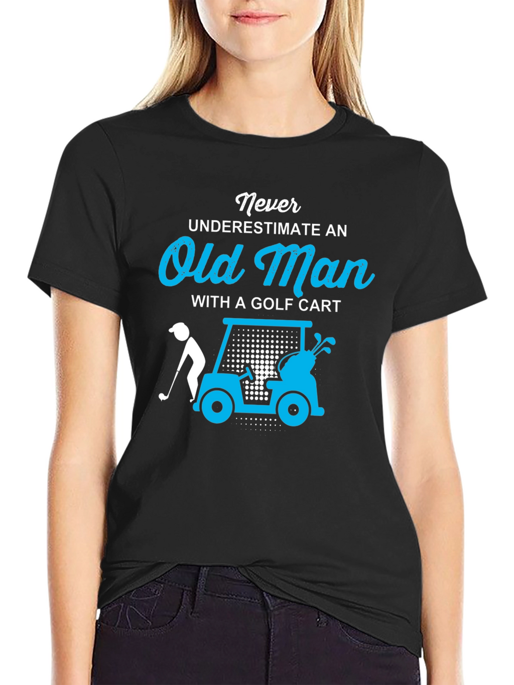 Never Underestimate Old Man Golf Cart T-Shirt