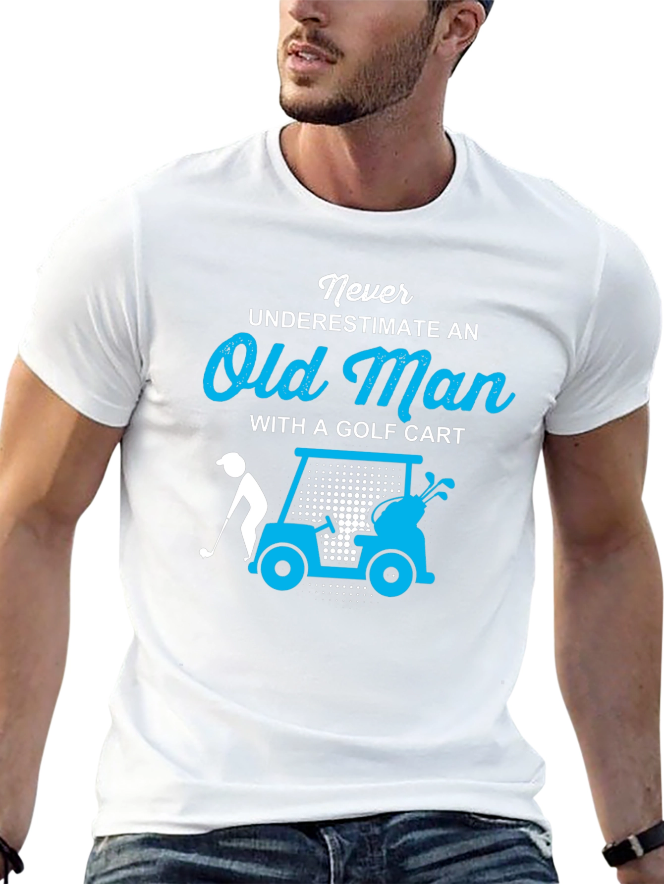 Never Underestimate Old Man Golf Cart T-Shirt