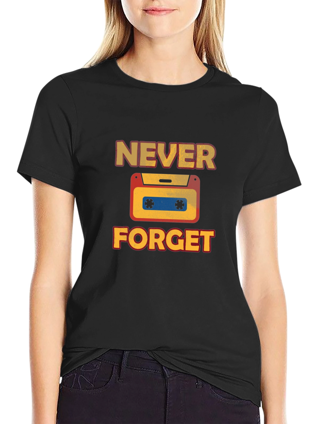 Retro Never Forget Cassette Graphic T-Shirt