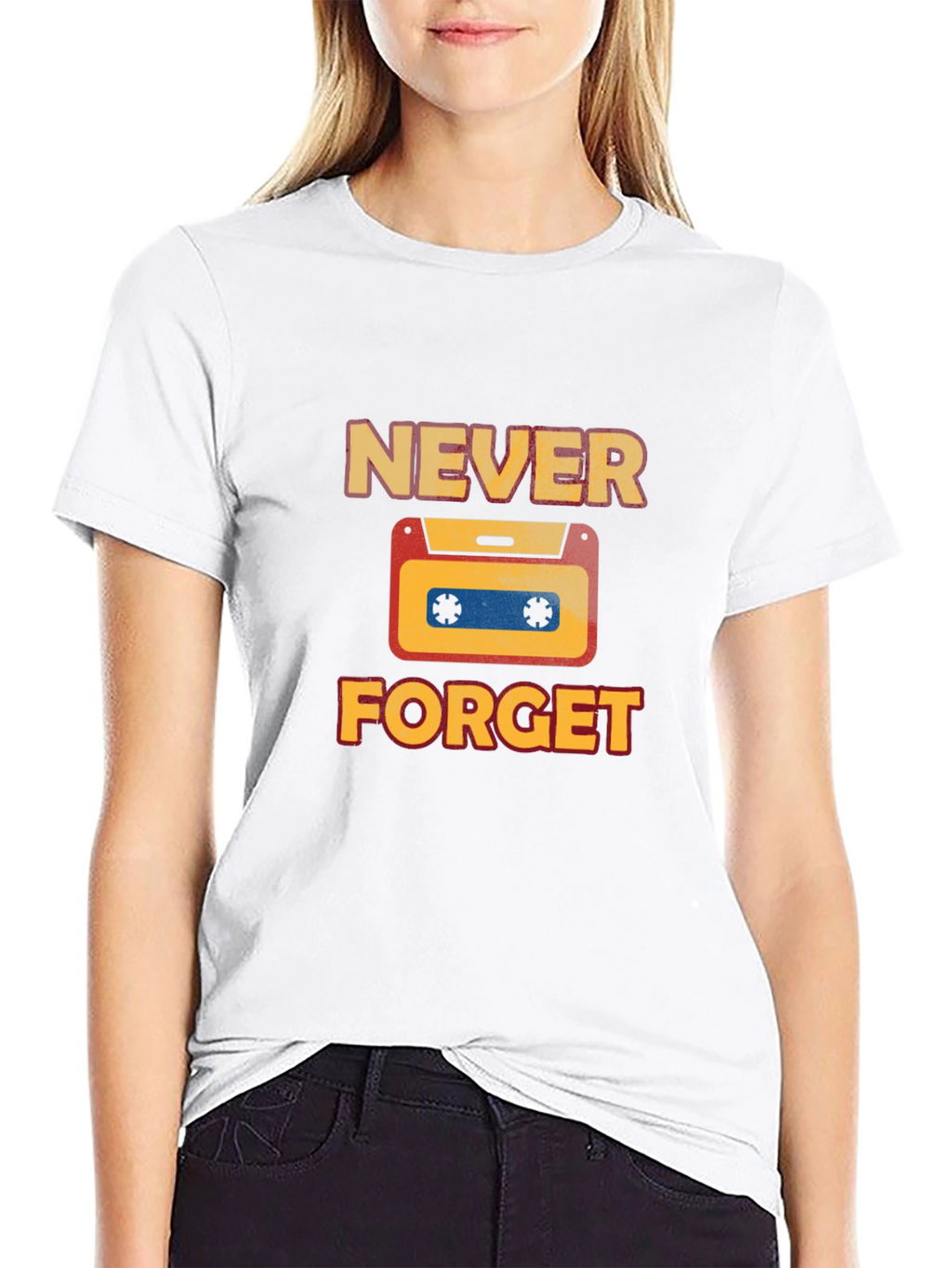 Retro Never Forget Cassette Graphic T-Shirt