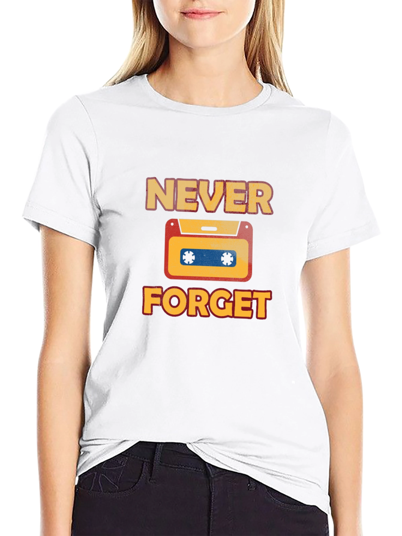 Retro Never Forget Cassette Graphic T-Shirt