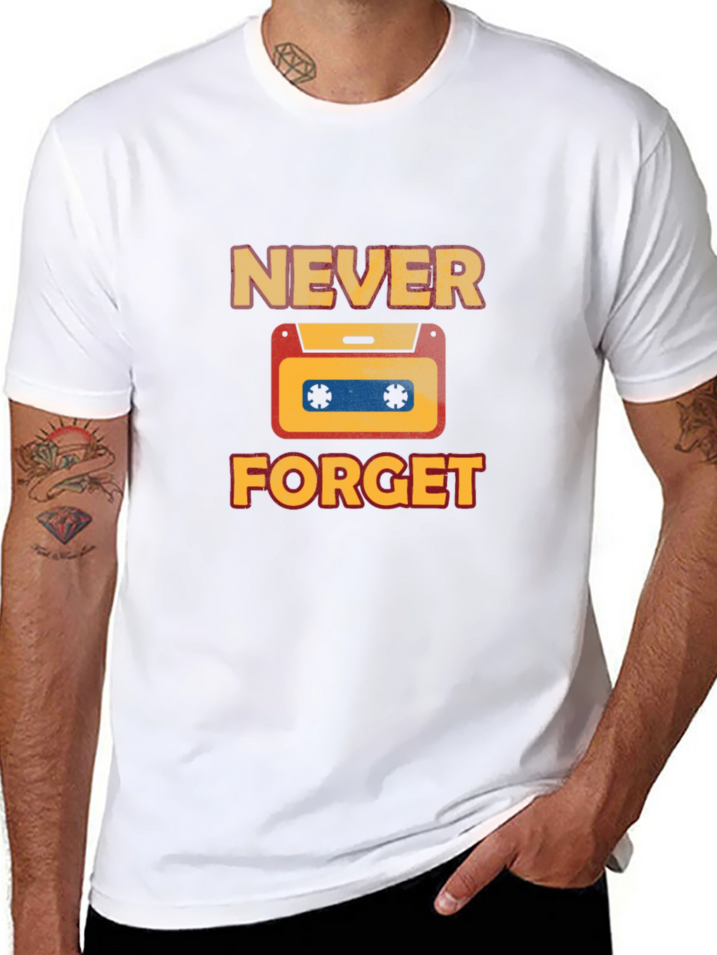 Retro Never Forget Cassette Graphic T-Shirt