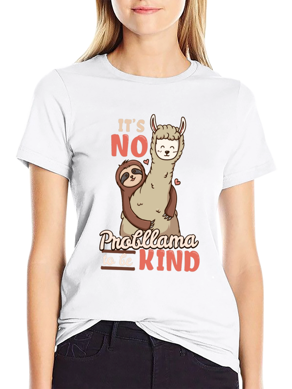 Its No Probllama to be Kind Black T-Shirt