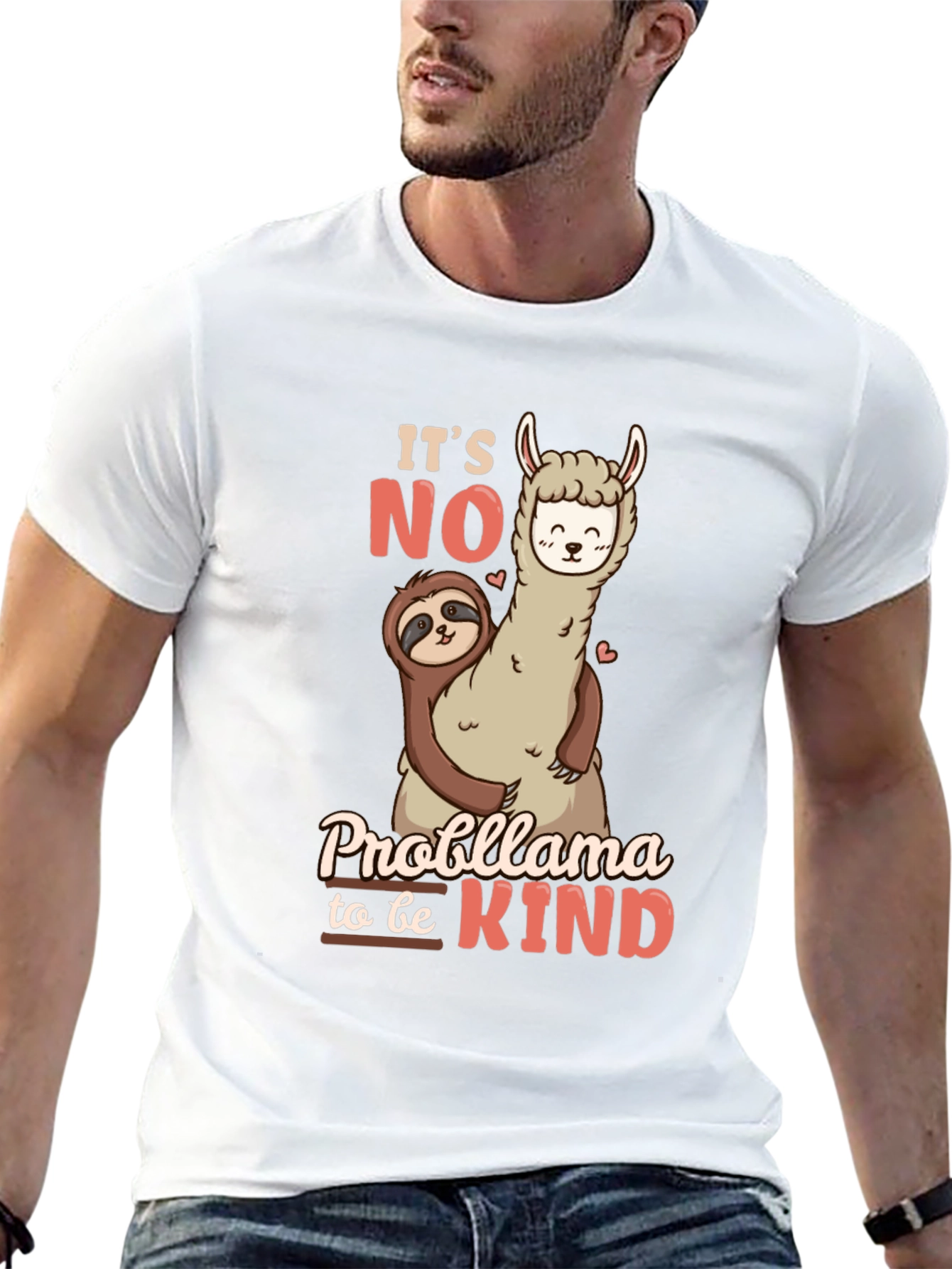 Its No Probllama to be Kind Black T-Shirt