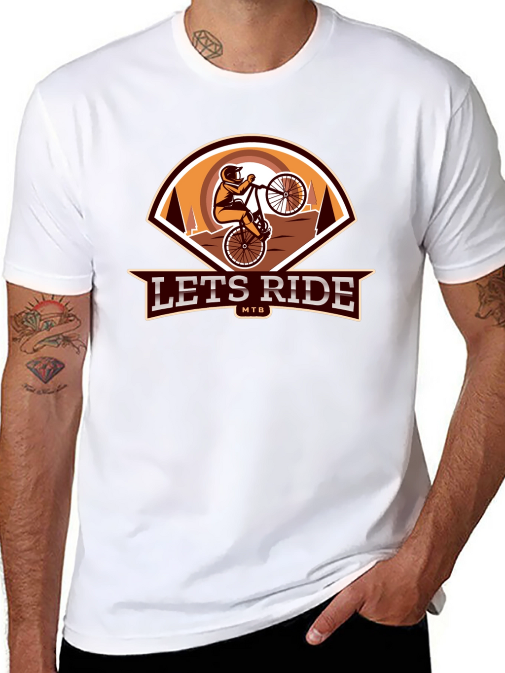 Lets Ride MTB Black Graphic Tee