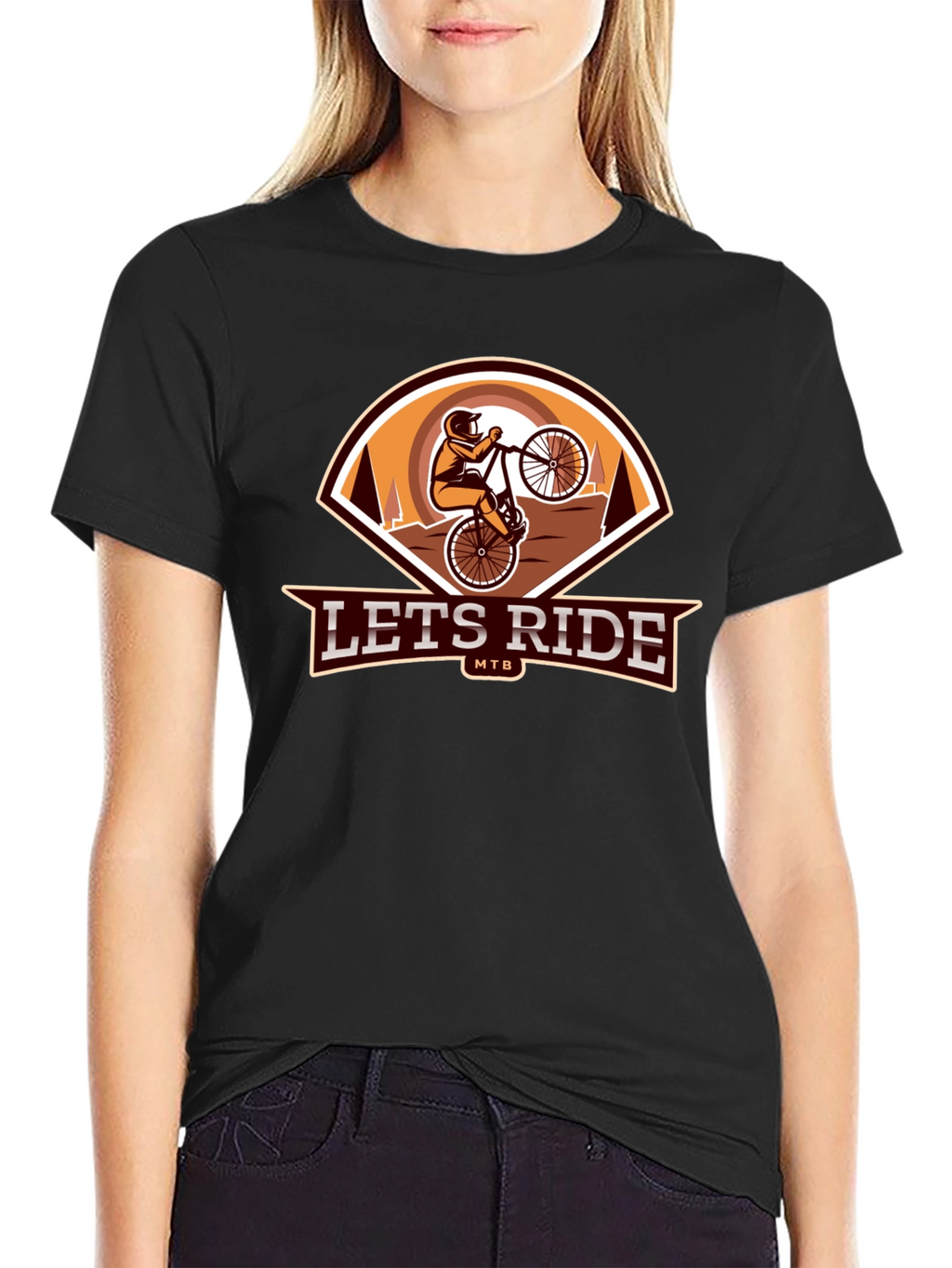 Lets Ride MTB Black Graphic Tee