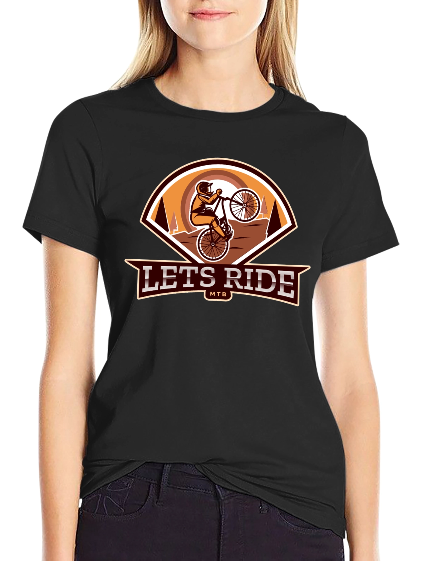 Lets Ride MTB Black Graphic Tee
