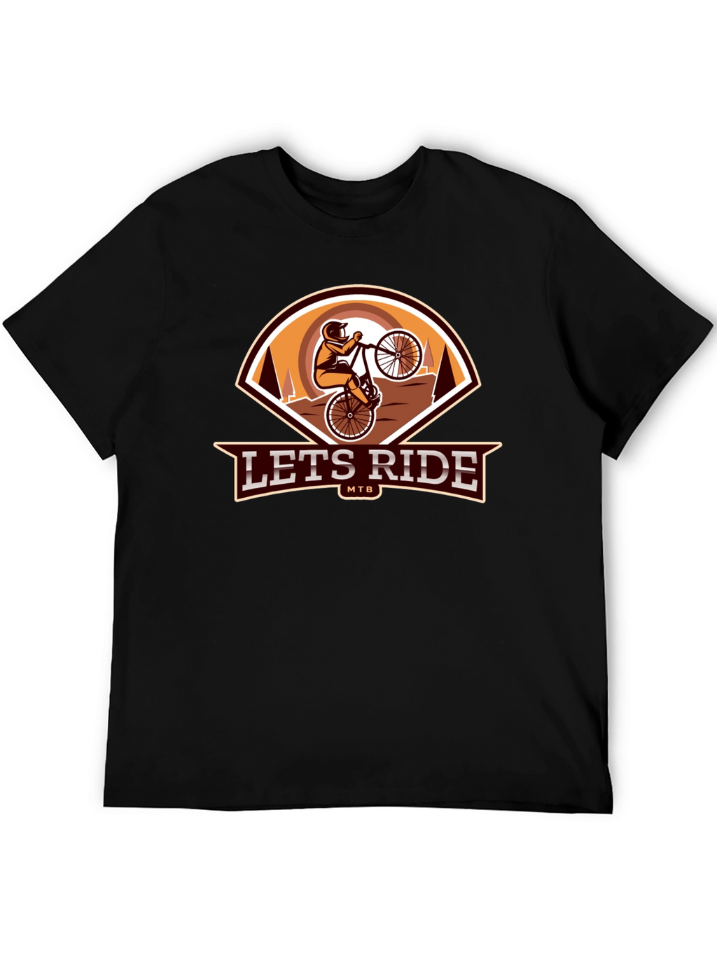 Lets Ride MTB Black Graphic Tee