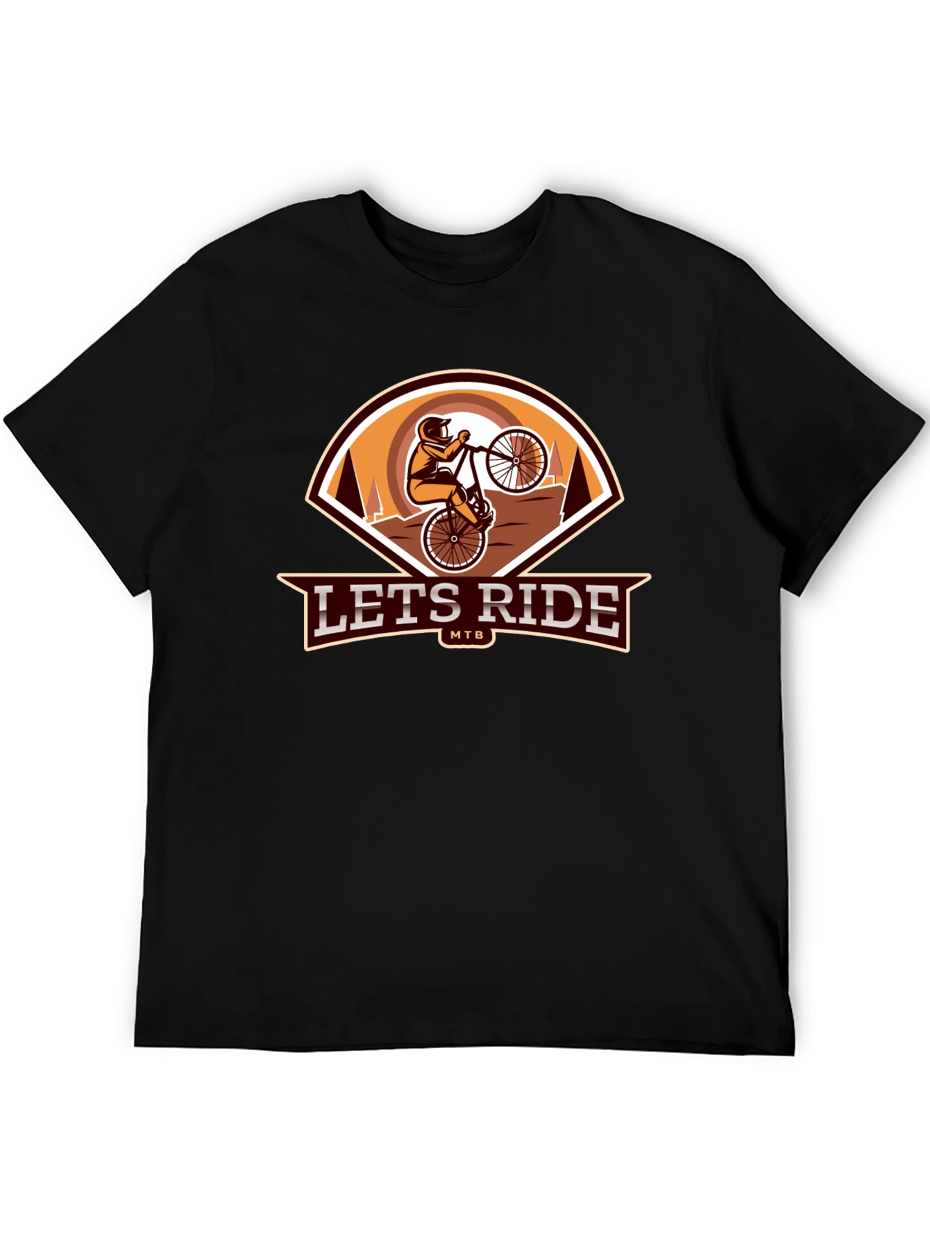 Lets Ride MTB Black Graphic Tee