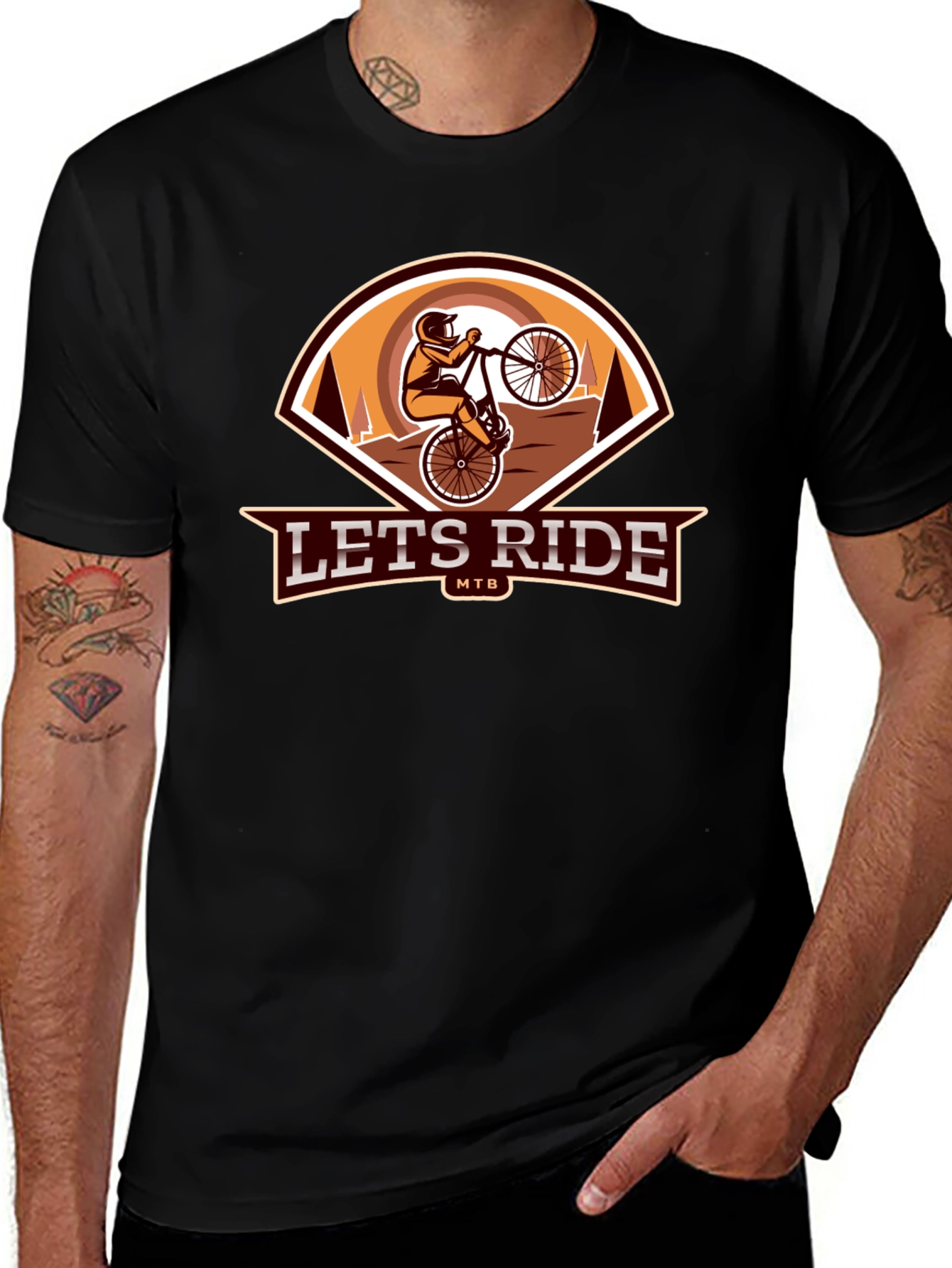 Lets Ride MTB Black Graphic Tee