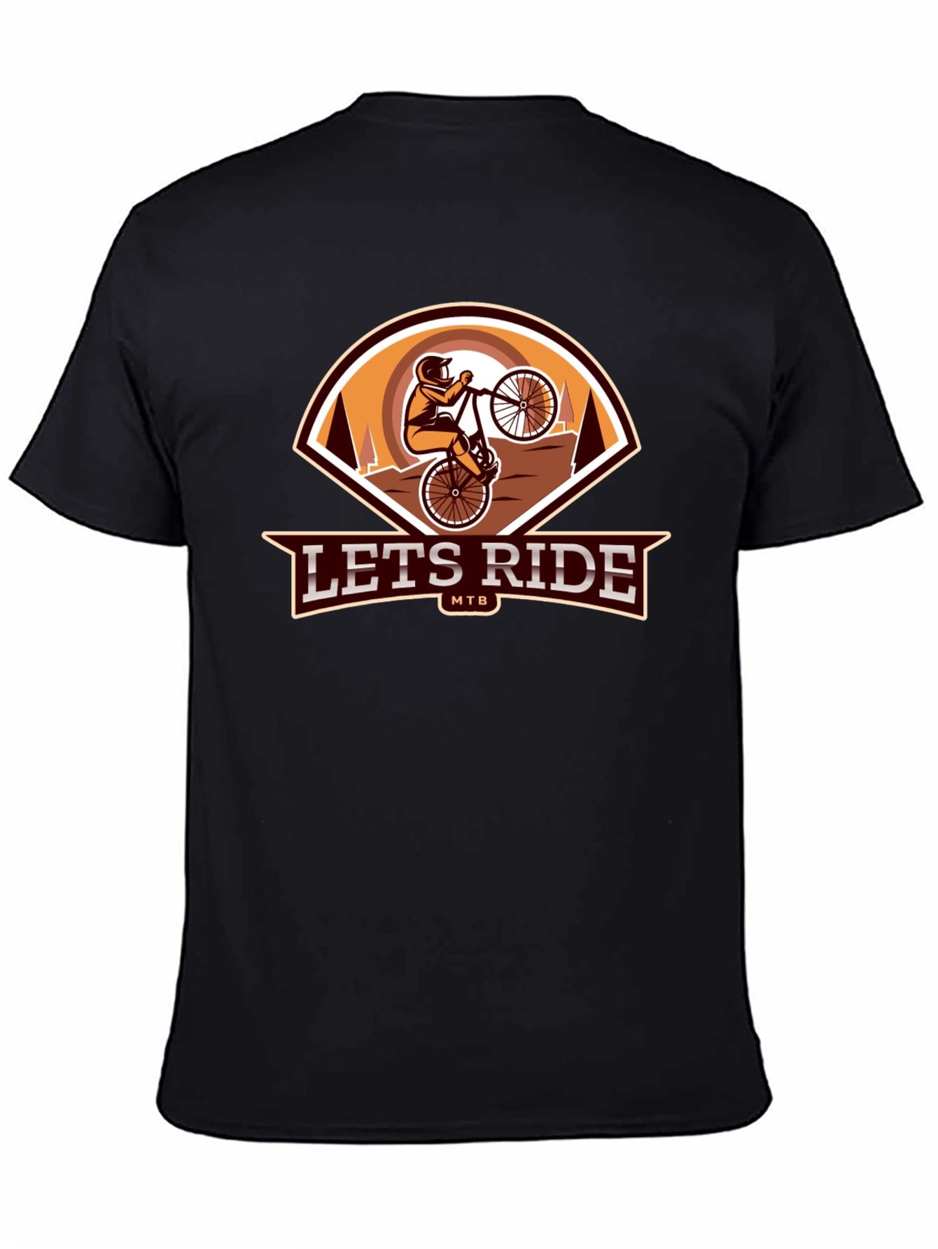 Lets Ride MTB Black Graphic Tee