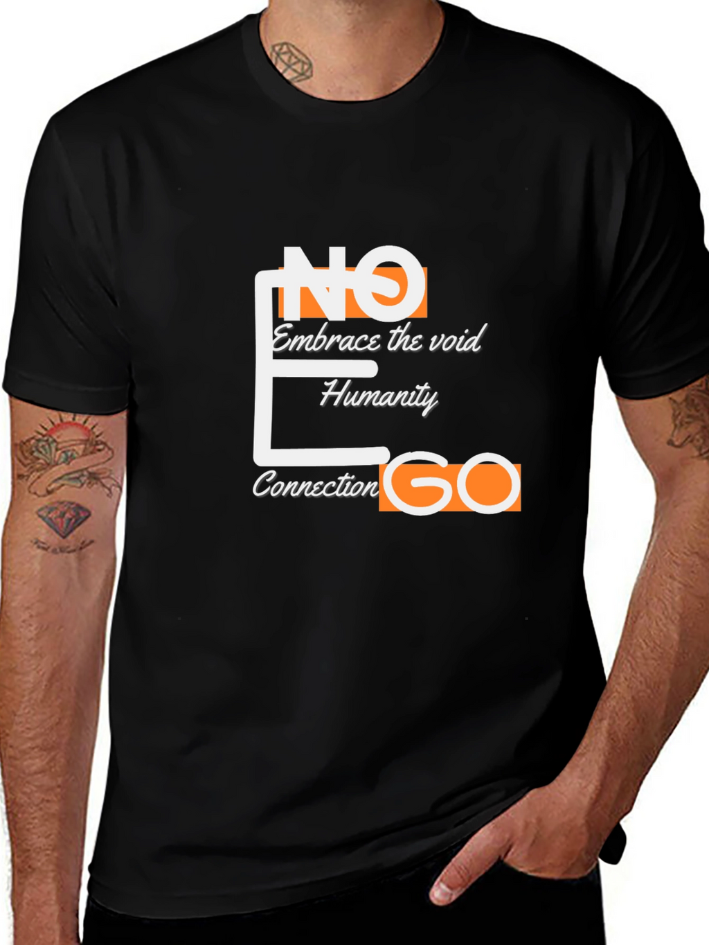 Abstract Design Black Graphic Tee