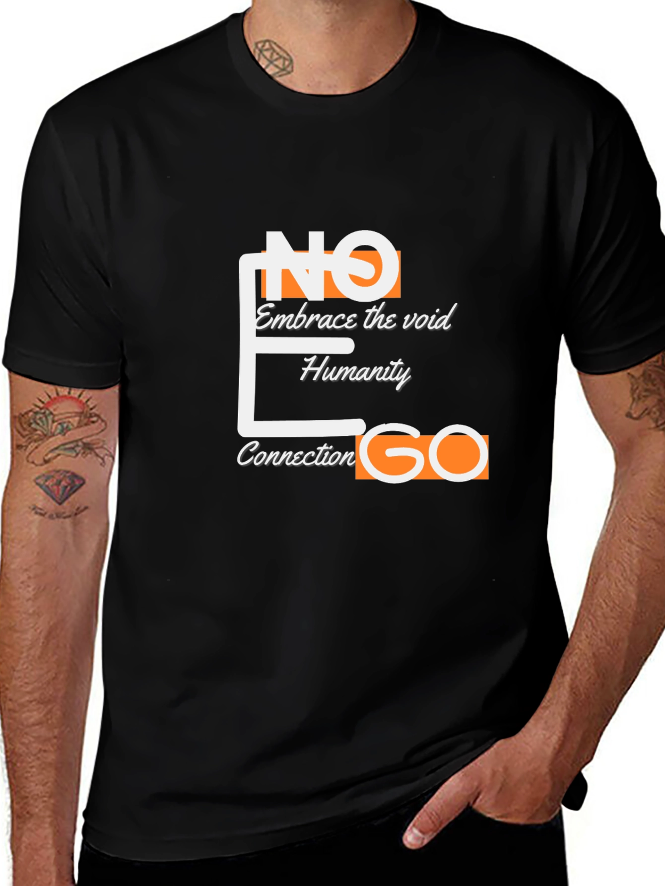 Abstract Design Black Graphic Tee