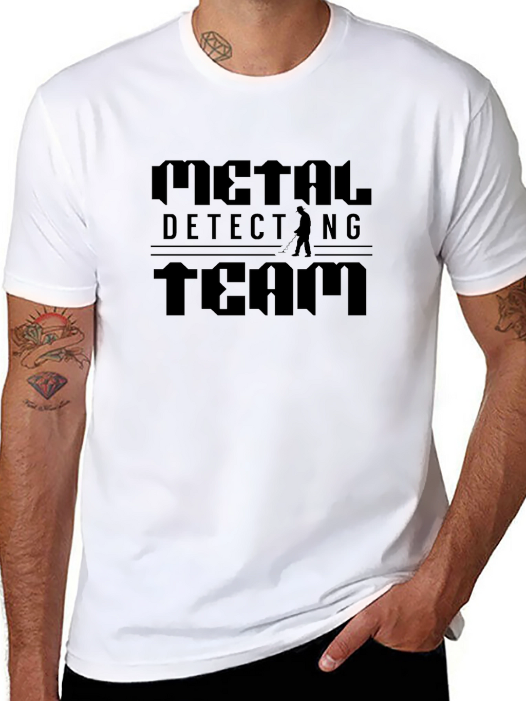 Metal Detecting Team Black Graphic T-Shirt