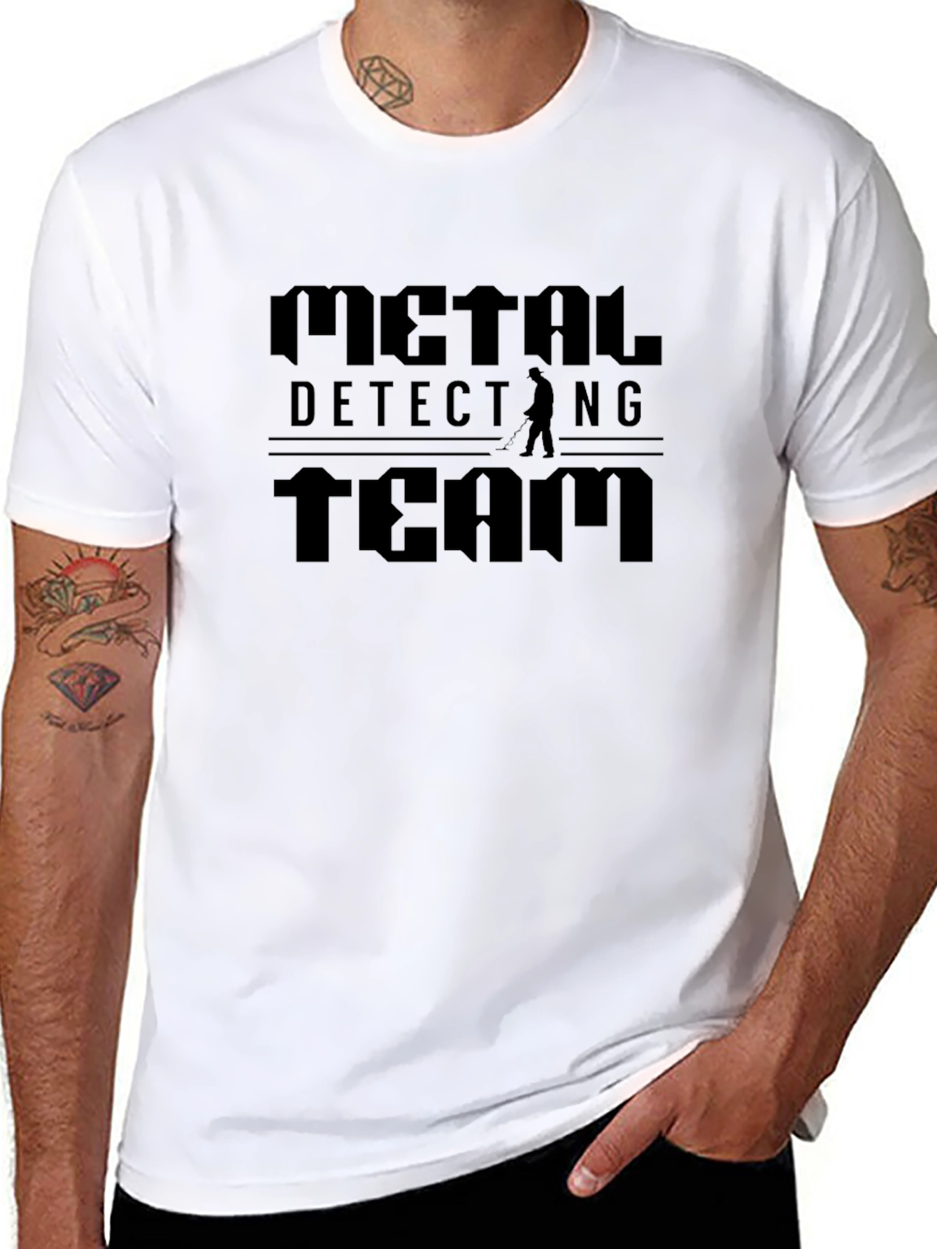 Metal Detecting Team Black Graphic T-Shirt