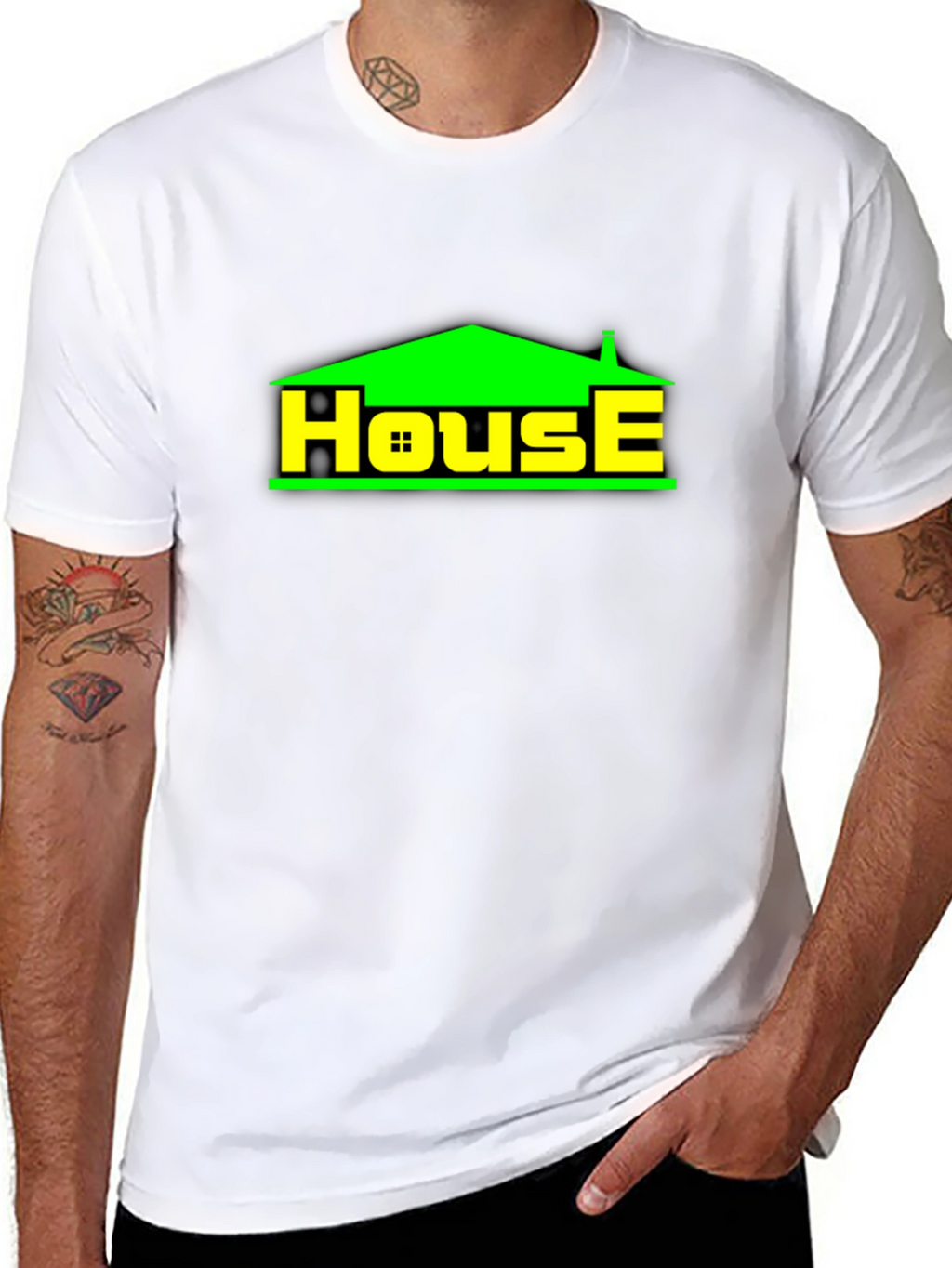 House Graphic T-Shirt - Black Casual Tee