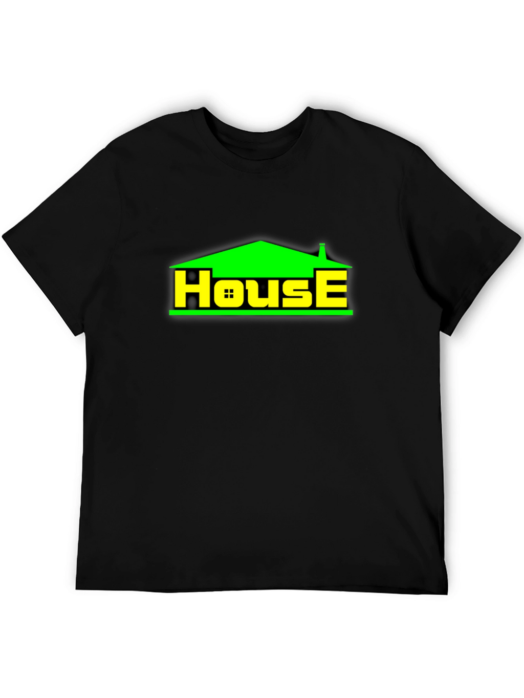 House Graphic T-Shirt - Black Casual Tee