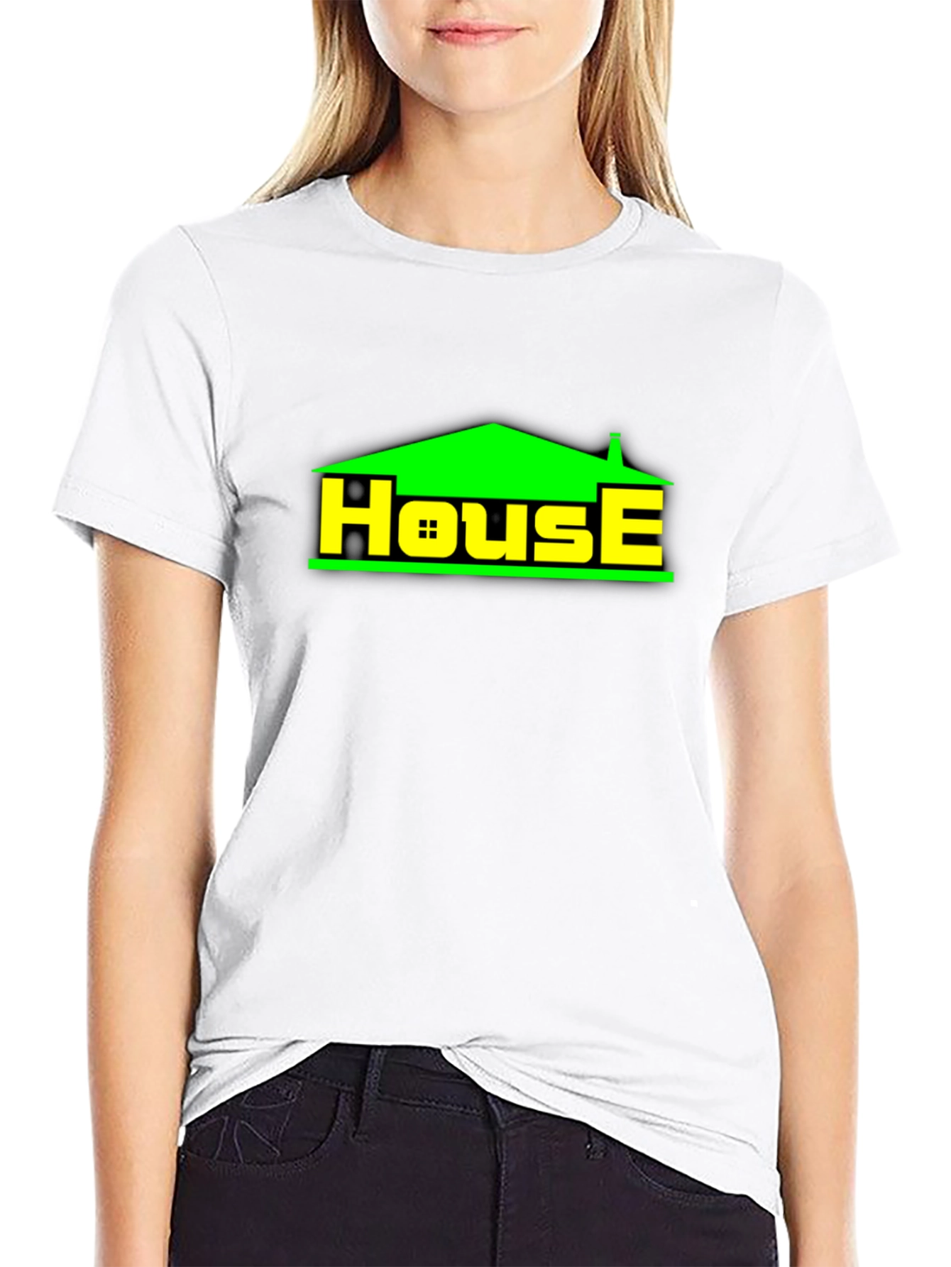 House Graphic T-Shirt - Black Casual Tee