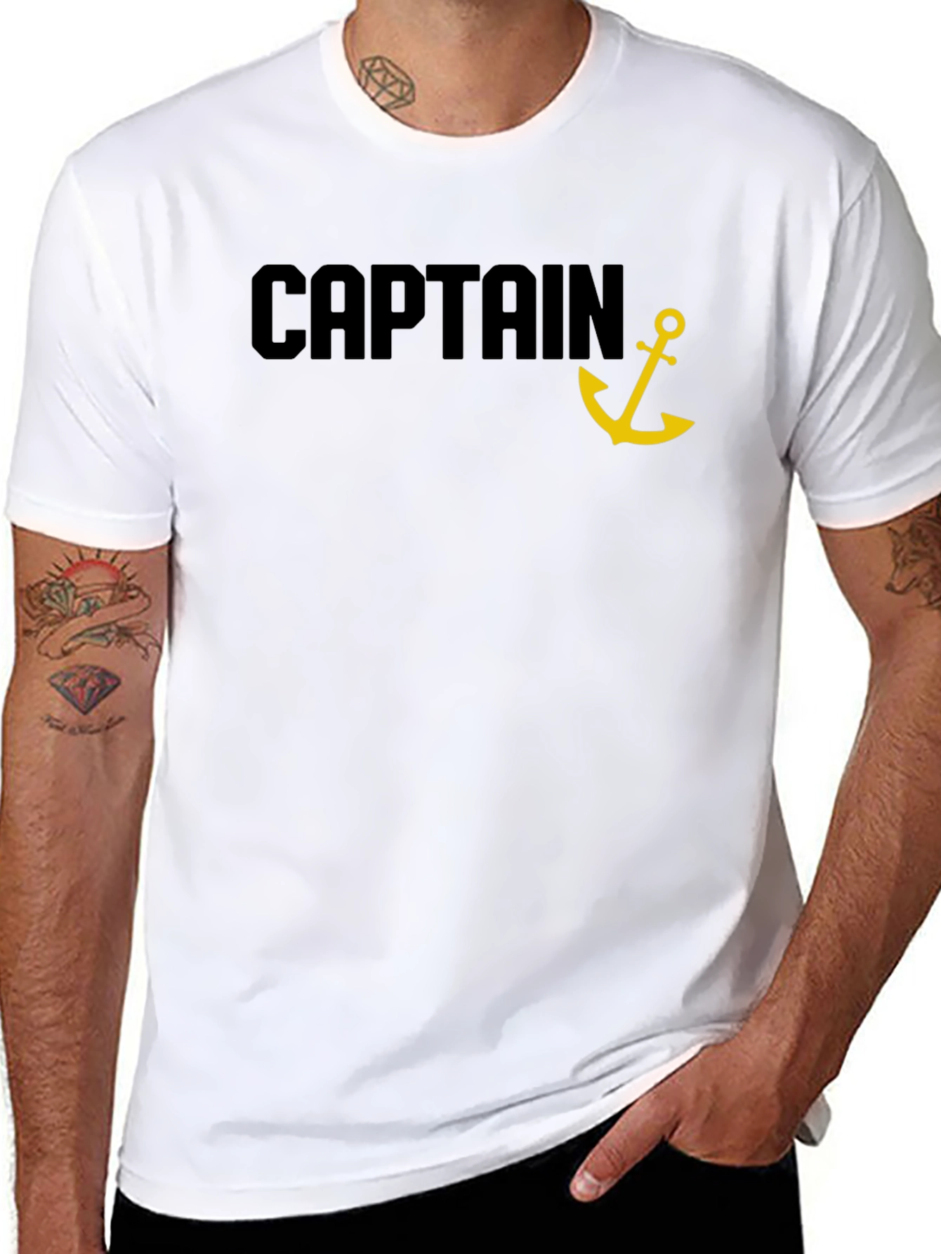 Captain Anchor Black T-Shirt