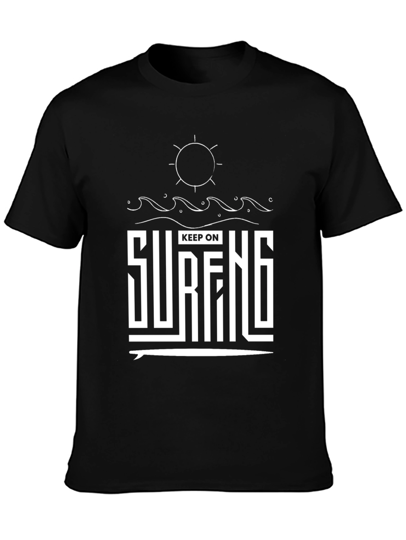 Keep On Surfing Graphic Tee - Black