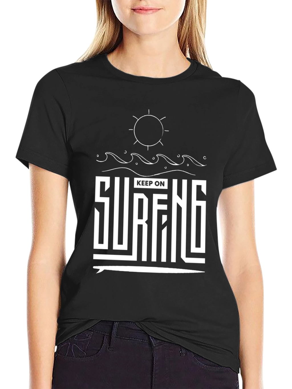 Keep On Surfing Graphic Tee - Black