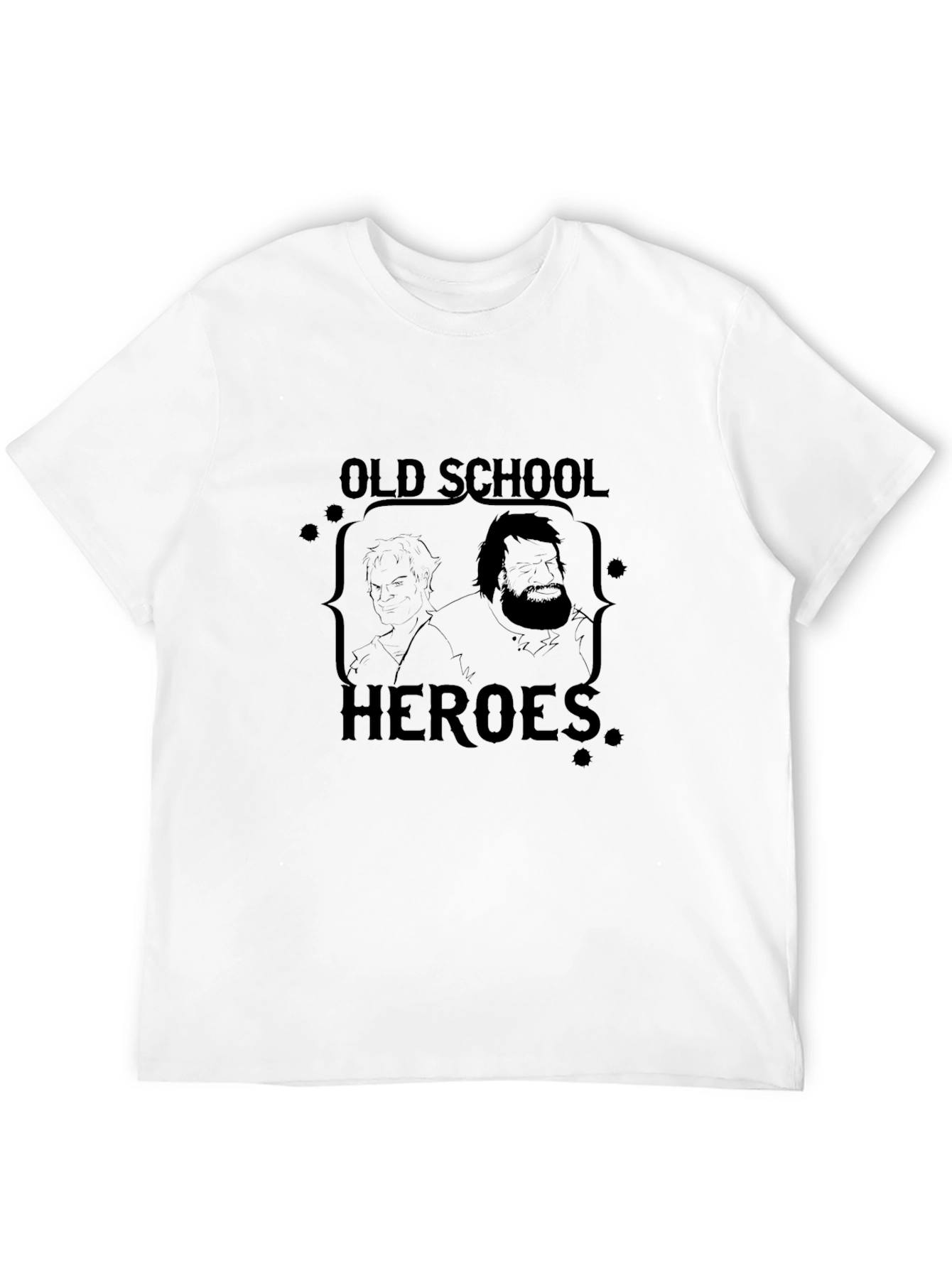 Old School Heroes Graphic Black T-Shirt