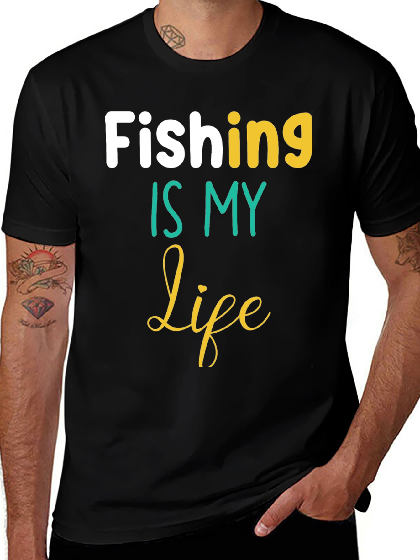 Fishing Is My Life Black T-Shirt