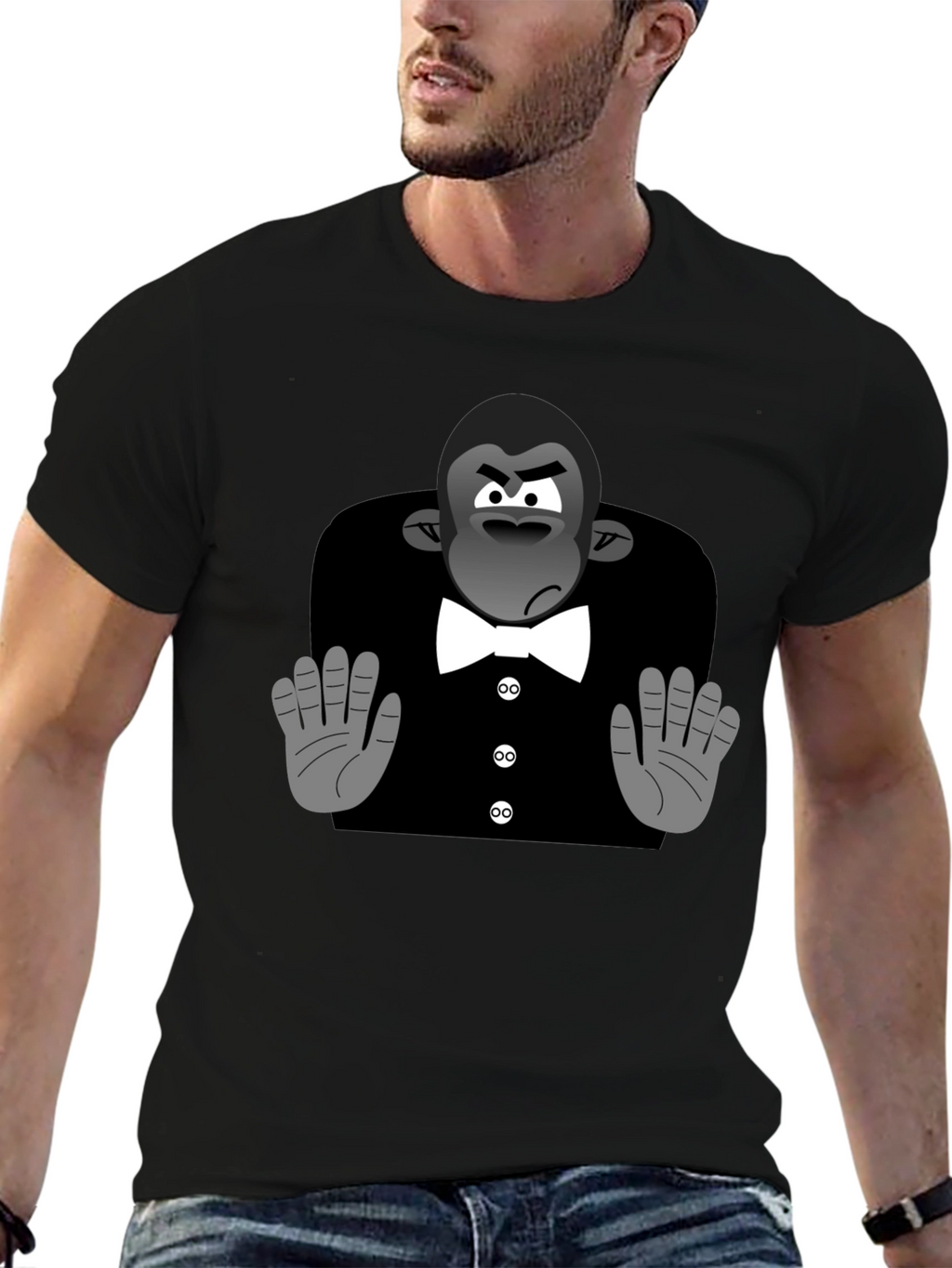 Cartoon Gorilla Tuxedo T-Shirt