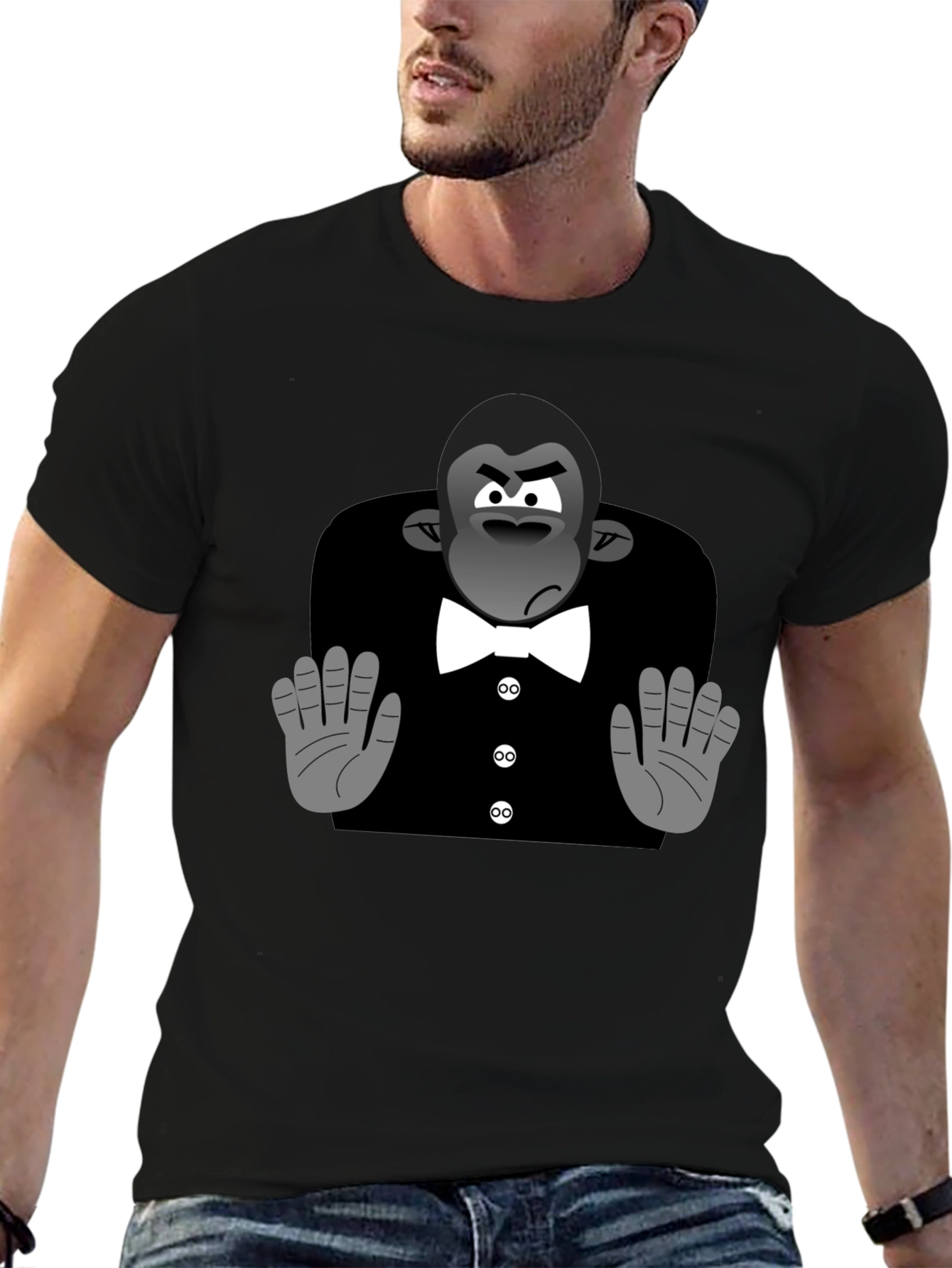 Cartoon Gorilla Tuxedo T-Shirt
