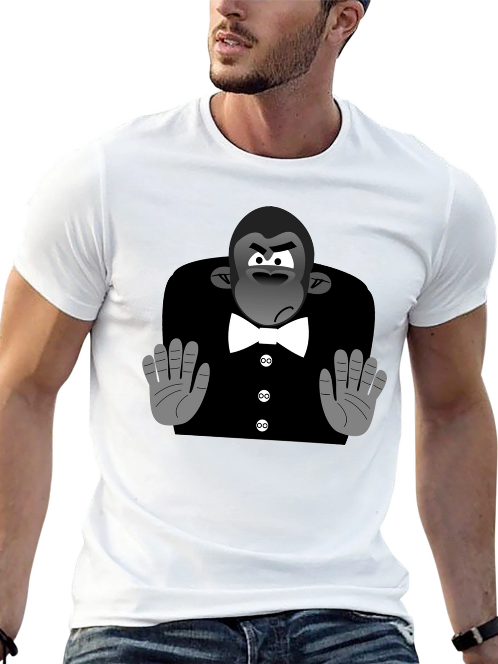 Cartoon Gorilla Tuxedo T-Shirt