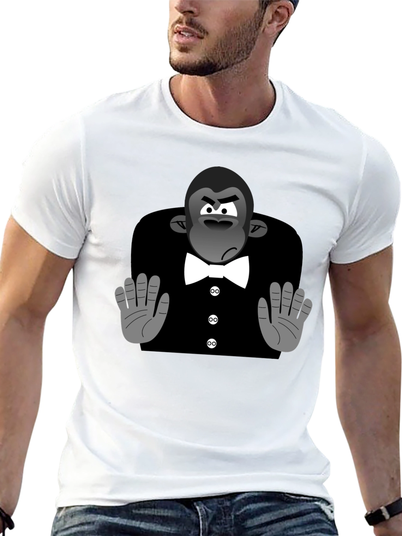 Cartoon Gorilla Tuxedo T-Shirt