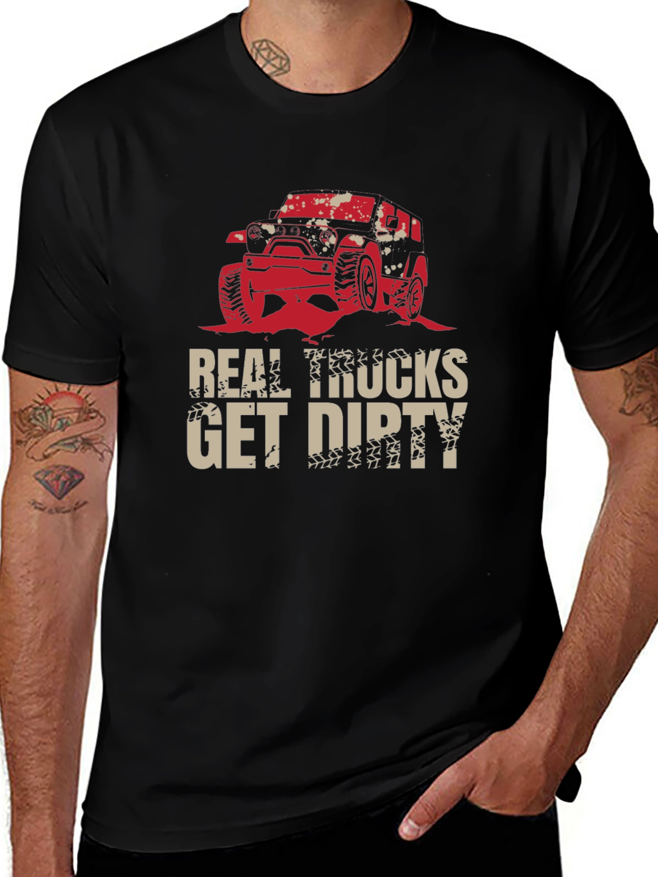 Real Trucks Get Dirty Black T-Shirt