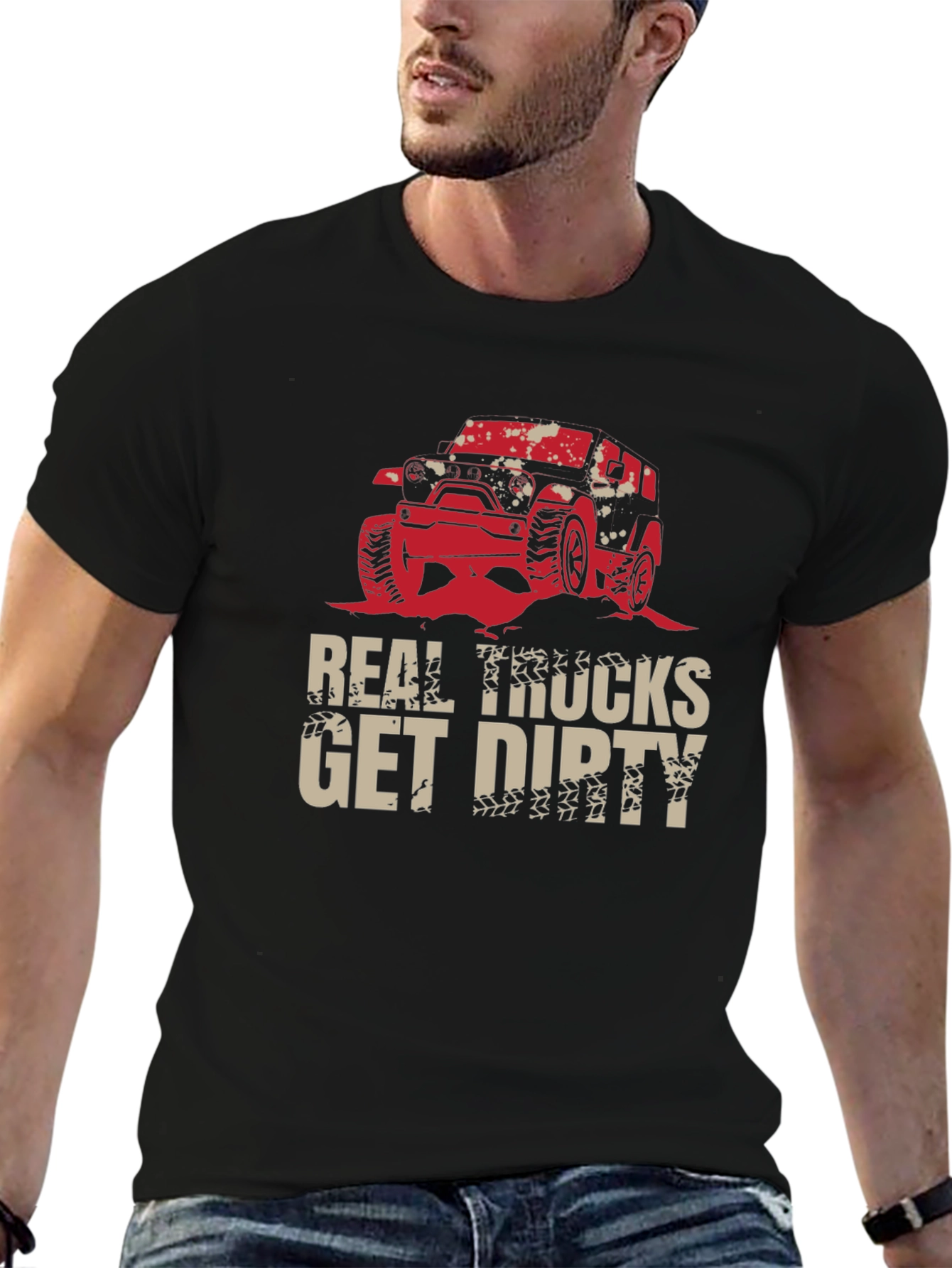 Real Trucks Get Dirty Black T-Shirt