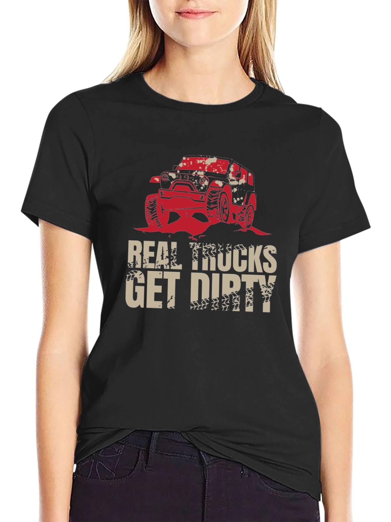 Real Trucks Get Dirty Black T-Shirt