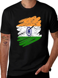 India Flag Brush Stroke Graphic T-Shirt