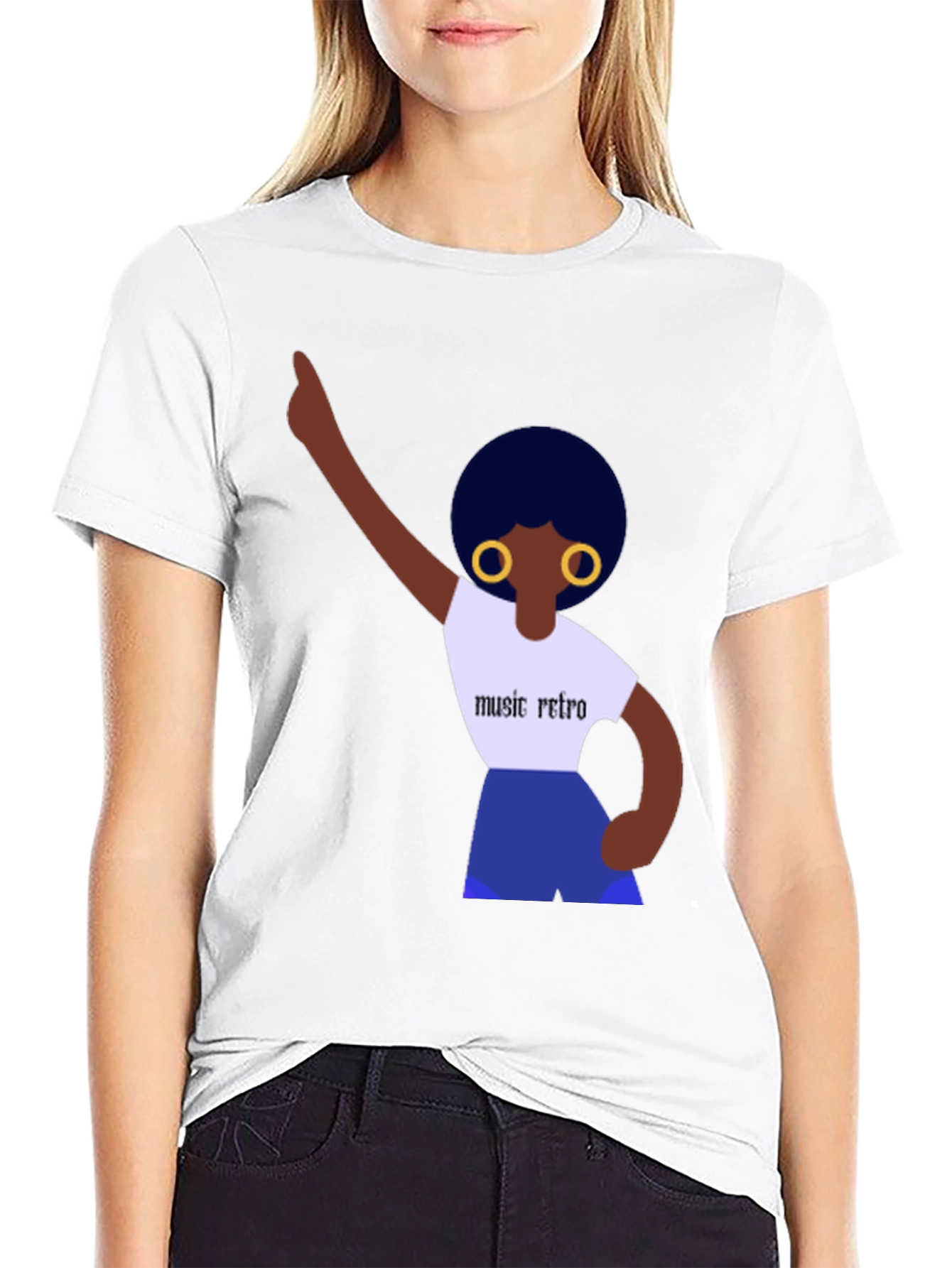 Retro Music Graphic Tee - Black Cotton Shirt