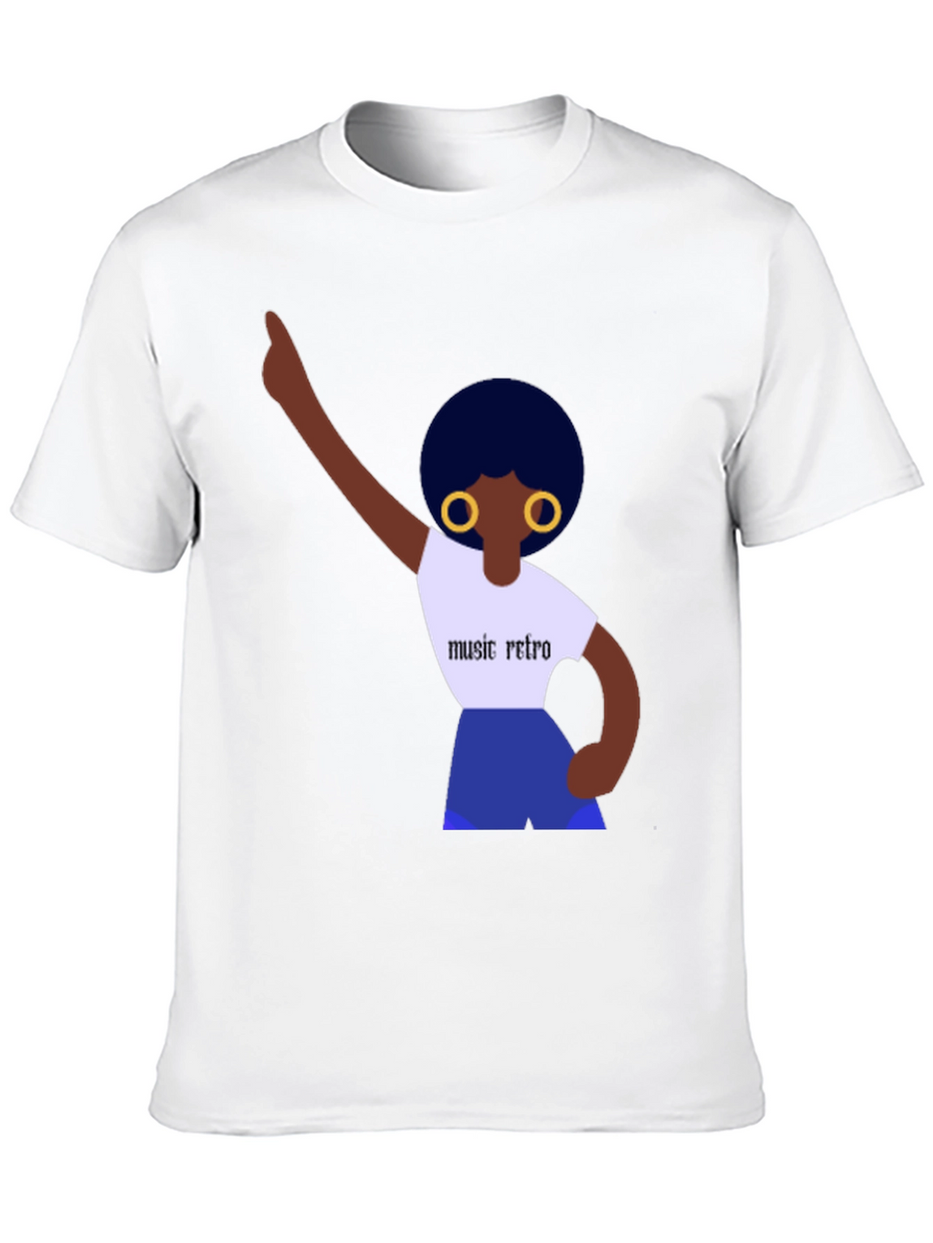 Retro Music Graphic Tee - Black Cotton Shirt