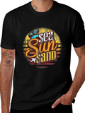 Retro Sea Sun Sand Graphic T-Shirt