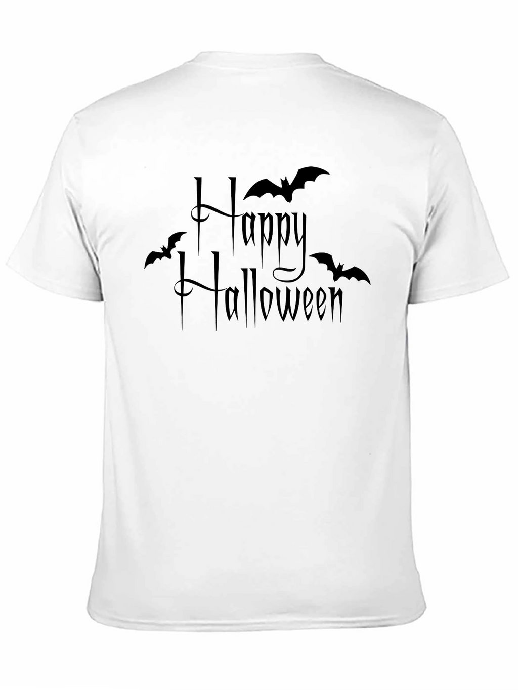 Happy Halloween Bat Graphic Tee - Black