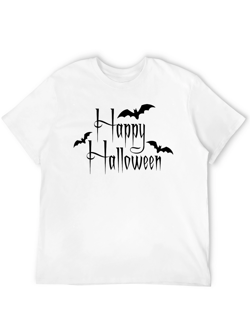 Happy Halloween Bat Graphic Tee - Black