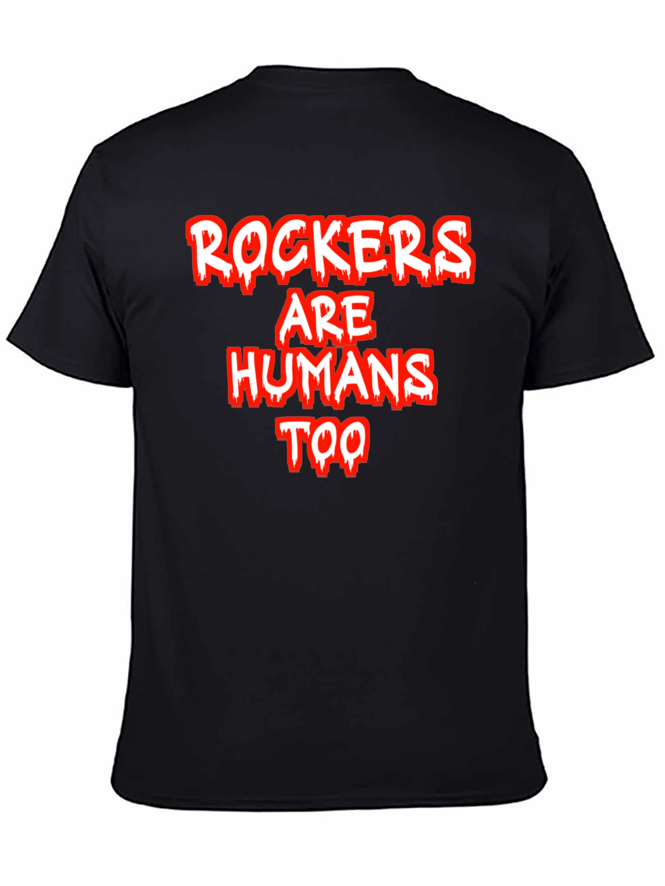 Rockers Are Humans Too Graphic Tee - Black Cotton