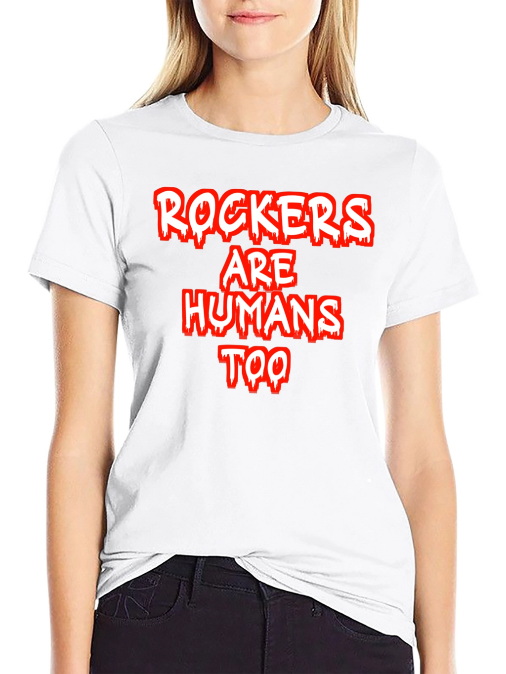 Rockers Are Humans Too Graphic Tee - Black Cotton