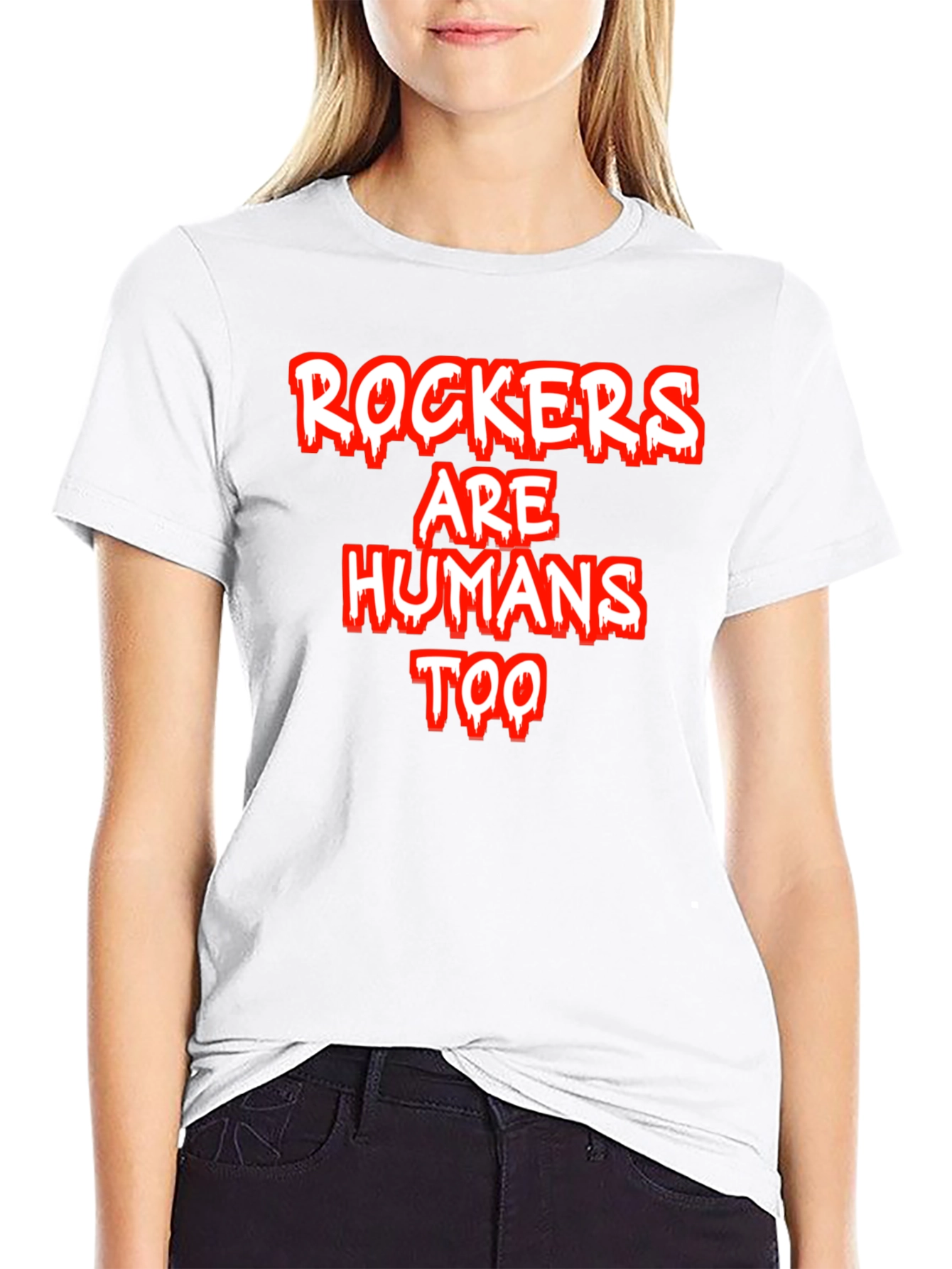Rockers Are Humans Too Graphic Tee - Black Cotton