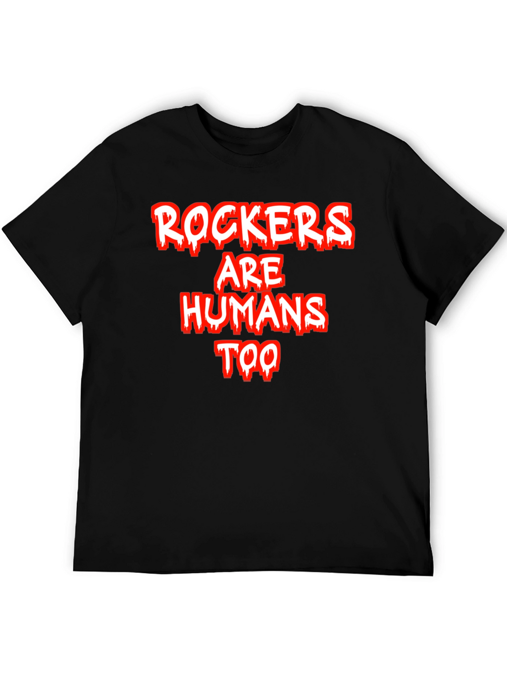 Rockers Are Humans Too Graphic Tee - Black Cotton