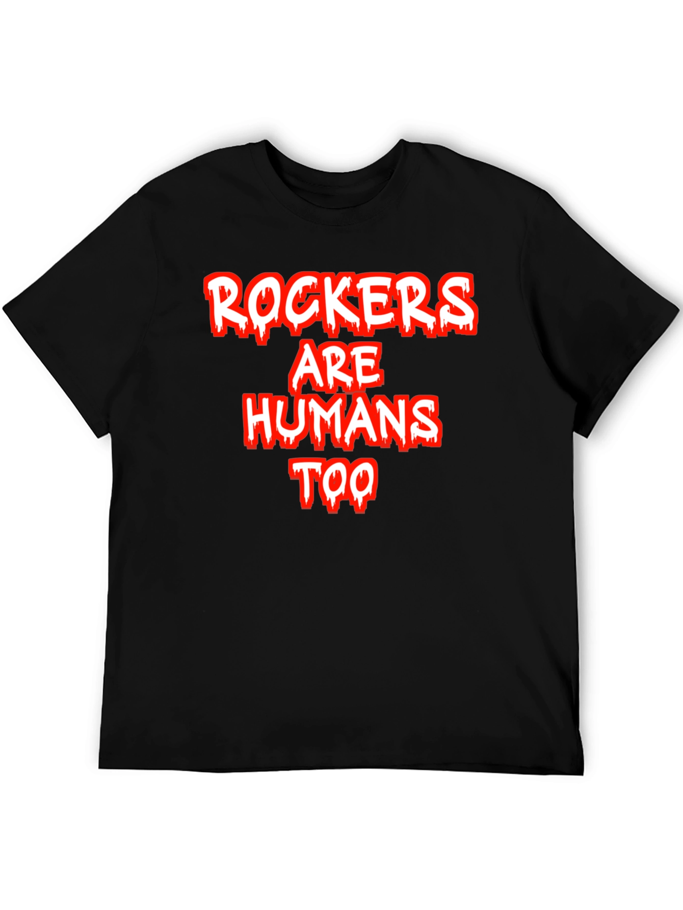 Rockers Are Humans Too Graphic Tee - Black Cotton