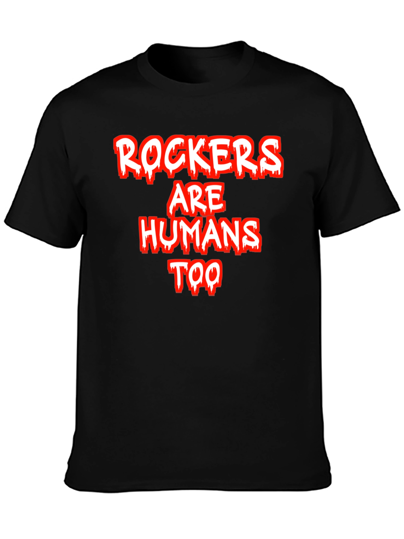 Rockers Are Humans Too Graphic Tee - Black Cotton