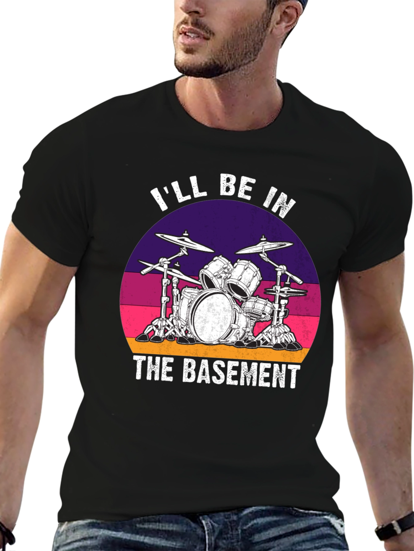 Ill Be In The Basement Drum Set Graphic Tee