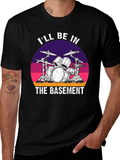 Ill Be In The Basement Drum Set Graphic Tee